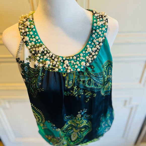 Larry Lavine | Signature Collection Paisley Top with Bauble neckline - Picture 6 of 8